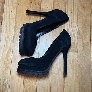 Bebe Black Suede Pumps